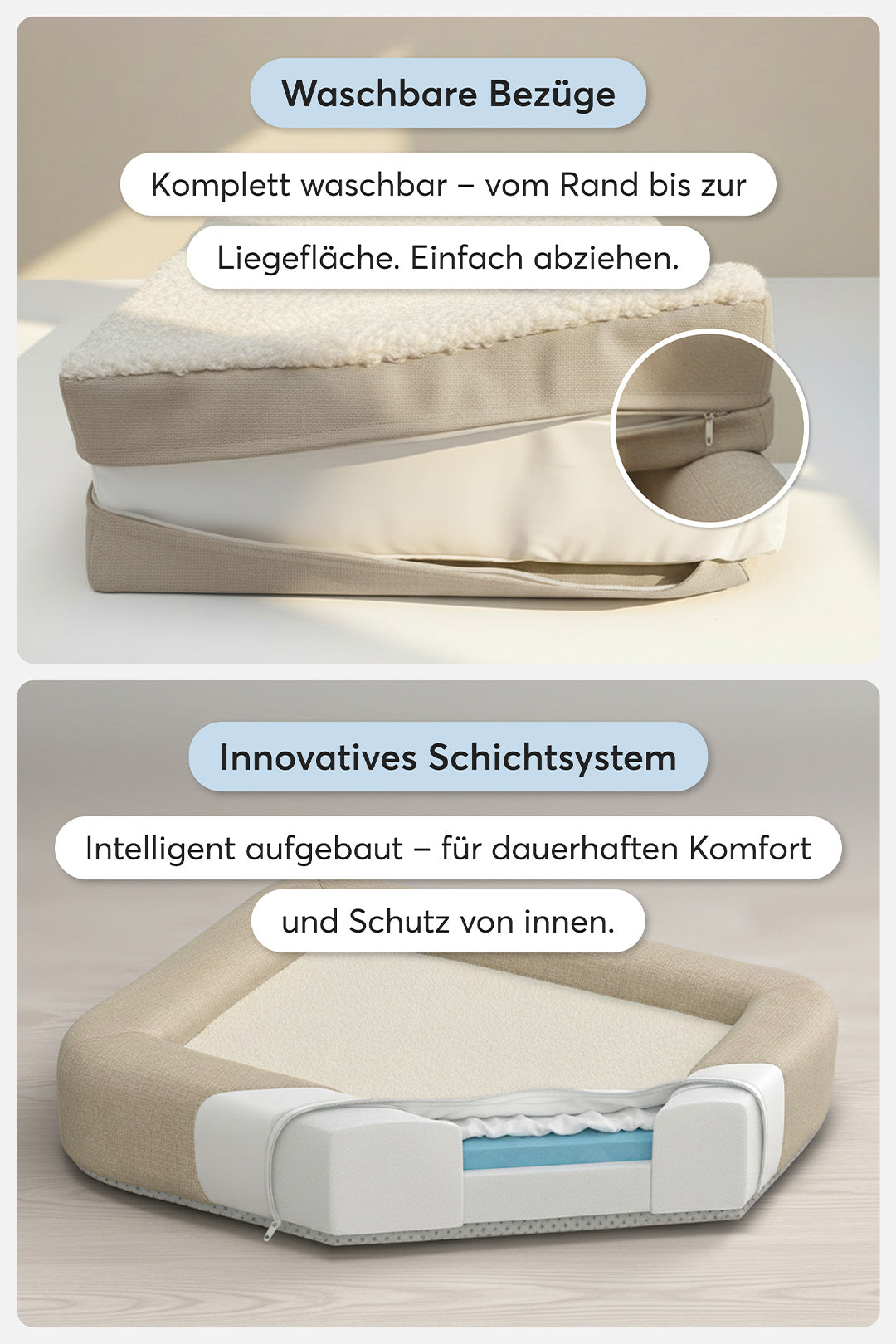 Orthopädisches Hundebett Pure Beige