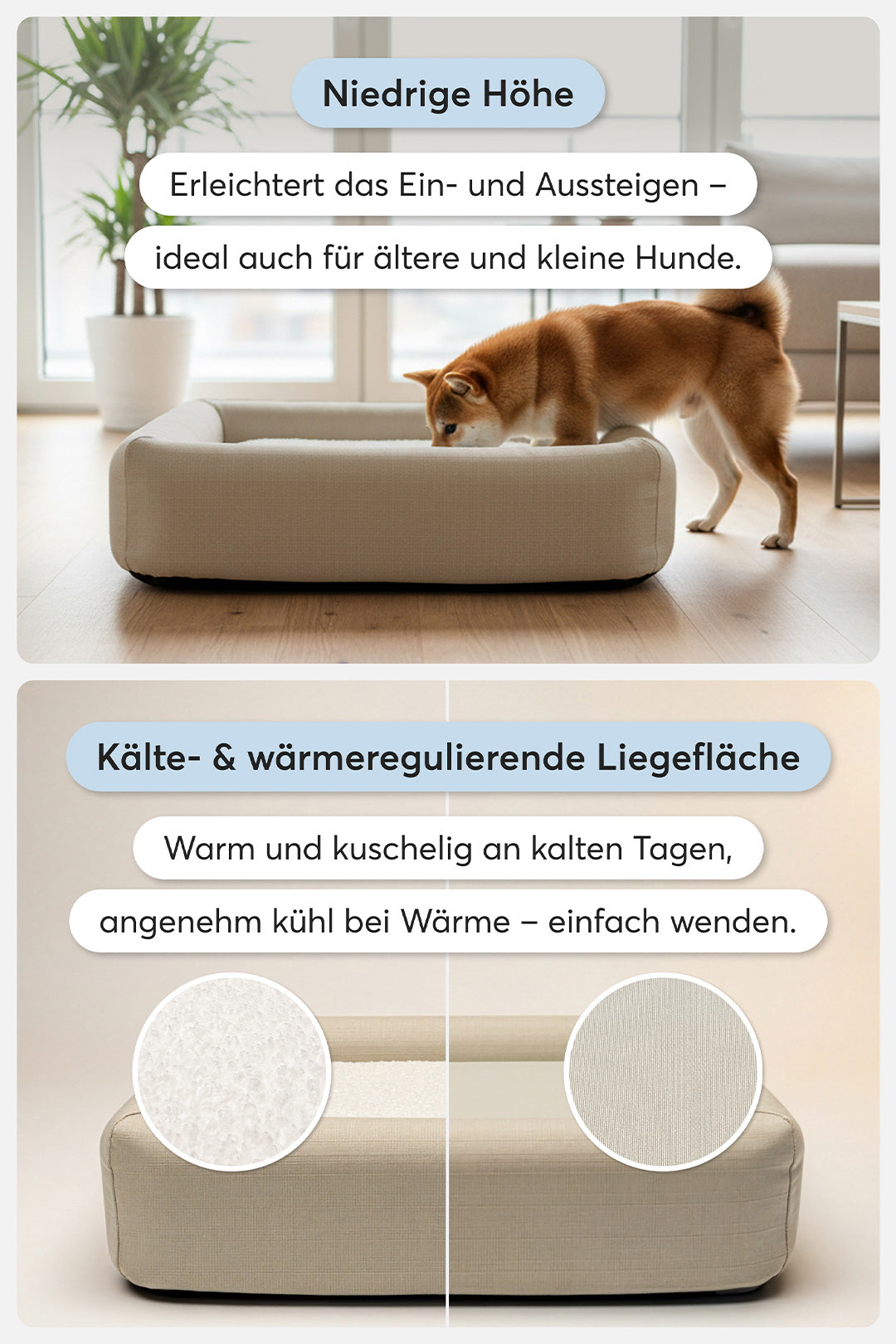 Orthopädisches Hundebett Pure Beige